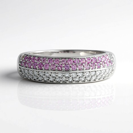 Anello in argento con Zaffiro Rosa