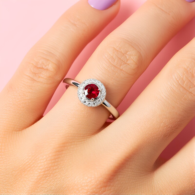 Anello in argento con Granato Mozambico (Adela Silber)