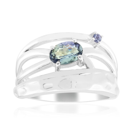 Nicht erhitzter Tansanit-Silberring (Pallanova)