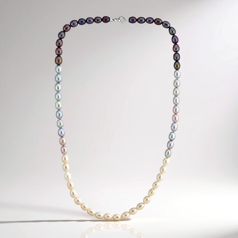 Collana in argento con Perla d'Acqua Dolce Bianca (TPC)