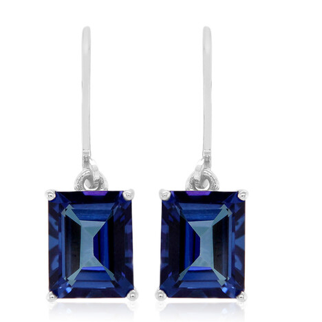 Königsblauer Topas-Silberohrringe