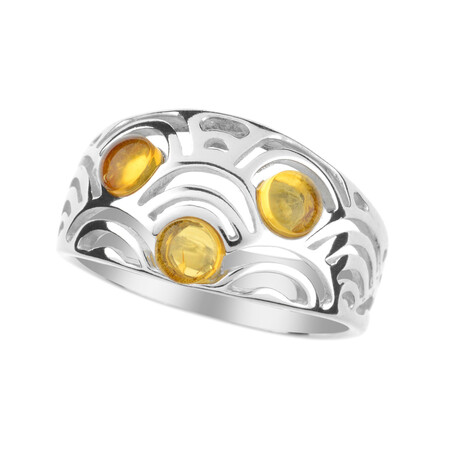Lemon Baltic Amber Silver Ring (dagen)