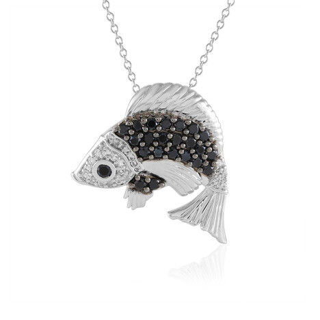 Schwarzer Spinell-Silberhalskette