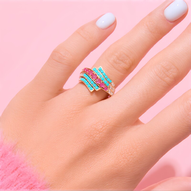 Anillo en plata con Espinela rosa (Gems en Vogue)