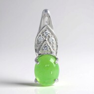 Ciondolo in argento con Crisoprasio Imperiale