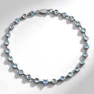 Brasilianischer Aquamarin-Silberarmband