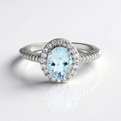 Anello in argento con Acquamarina Brasiliana