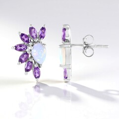 Orecchini in argento con Opale Australiano