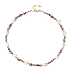 Edelstein-Silberhalskette