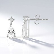Pendientes en plata con Topacio blanco