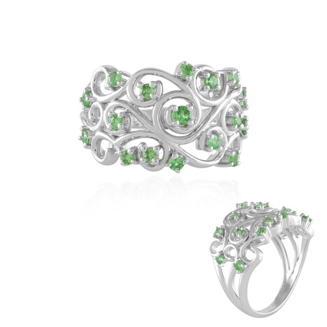 Anillo en plata con Tsavorita de Tanzania (de Melo Essence)