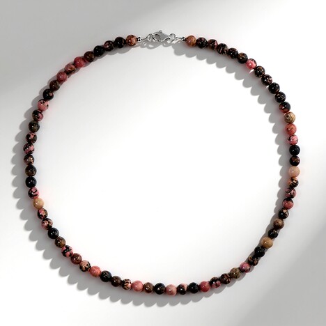 Collier en argent et Rhodonite