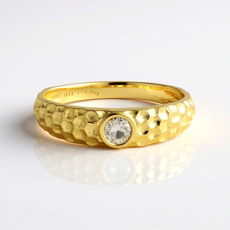 Anello in argento con Diamante Champagne I2 (de Melo Essence)