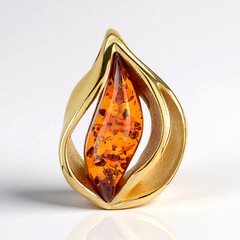 Ciondolo in argento con Ambra Baltica Cognac (dagen)