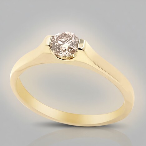 Anello in oro con Diamante Champagne d'Argyle SI2 (de Melo Gold)