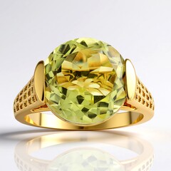 Bague en argent et Citrine jaune citron (SAELOCANA)
