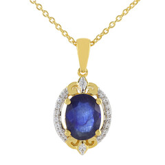 Zilveren halsketting met een Madagaskar Blauwe Saffier