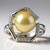 Anello in argento con Perla Dorata dei Mari del Sud Kabira (TPC)