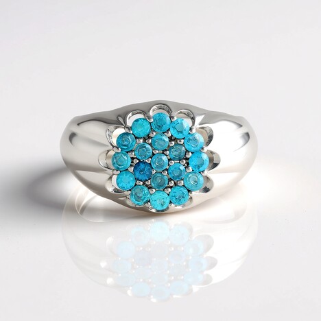 Anello in argento con Apatite Blu Neon