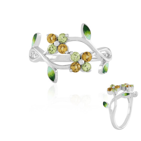 Zilveren ring met peridoots