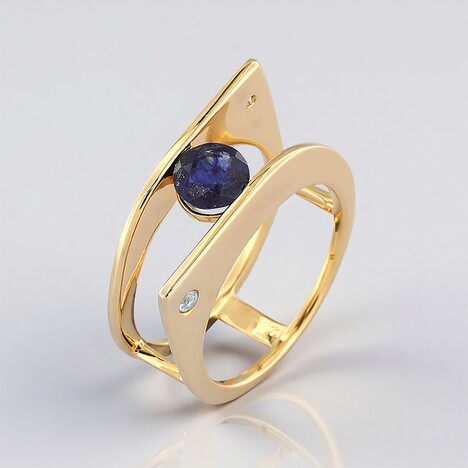 Anello in argento con Zaffiro Blu del Madagascar (de Melo)