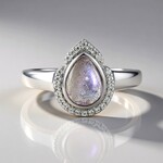 Bague en argent et Labradorite rose de Maniry