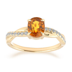 Gouden ring met een Ban Ka Cha oranje Saffier