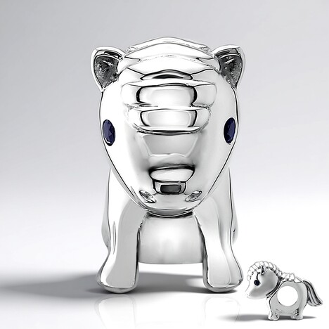 Charm in argento con Zaffiro Blu (Annette)