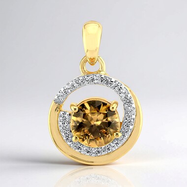Pendentif en or et Zircon jaune de Kings Plains