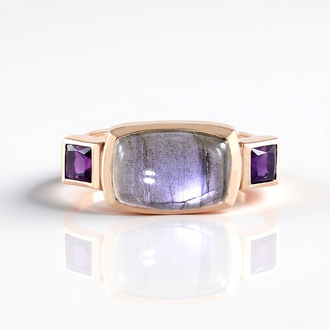 Anello in argento con Labradorite Porpora Maniry (KM by Juwelo)