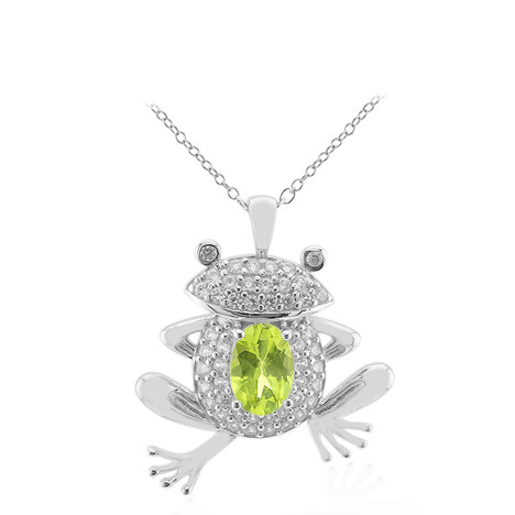 Burmesischer Peridot-Silberhalskette