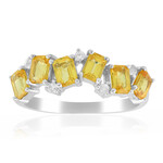 Zilveren ring met Gele Ceylon saffieren