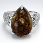 Bague en argent et Quartz Dinosaure