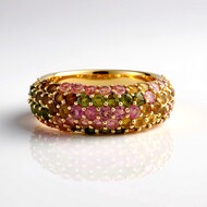 Fancy Tourmaline Silver Ring