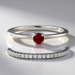 Bague en argent et Spinelle rouge noble
