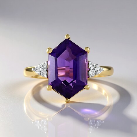 Anello in argento con Ametista Zambiana