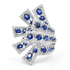 Gouden ring met blauwe saffieren (Nara Jewelry)