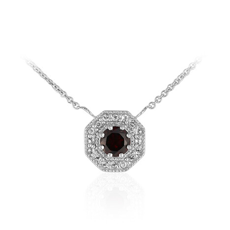 Mosambik-Granat-Silbercollier