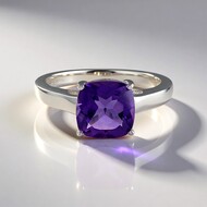 Bague en argent et Améthyste du Maroc
