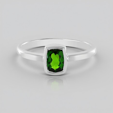 Anello in argento con Diopside Russo