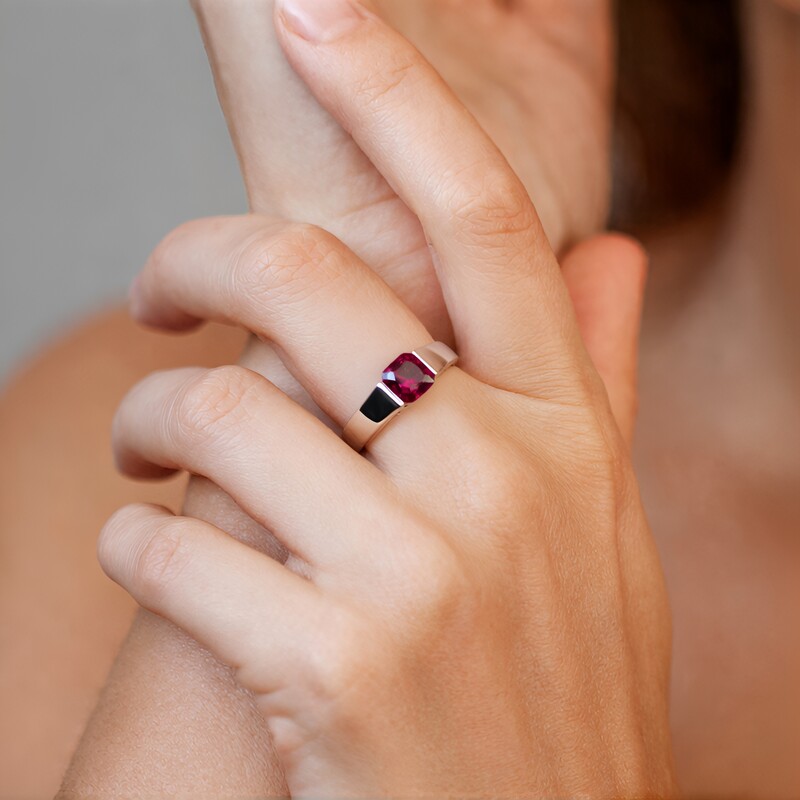 Bague en argent et Grenat du Malawi