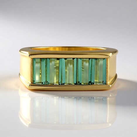 Anello in argento con Tormalina Verde di Benedito (Adela Silber)