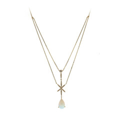 Gouden halsketting met een AAA Welo-opaal