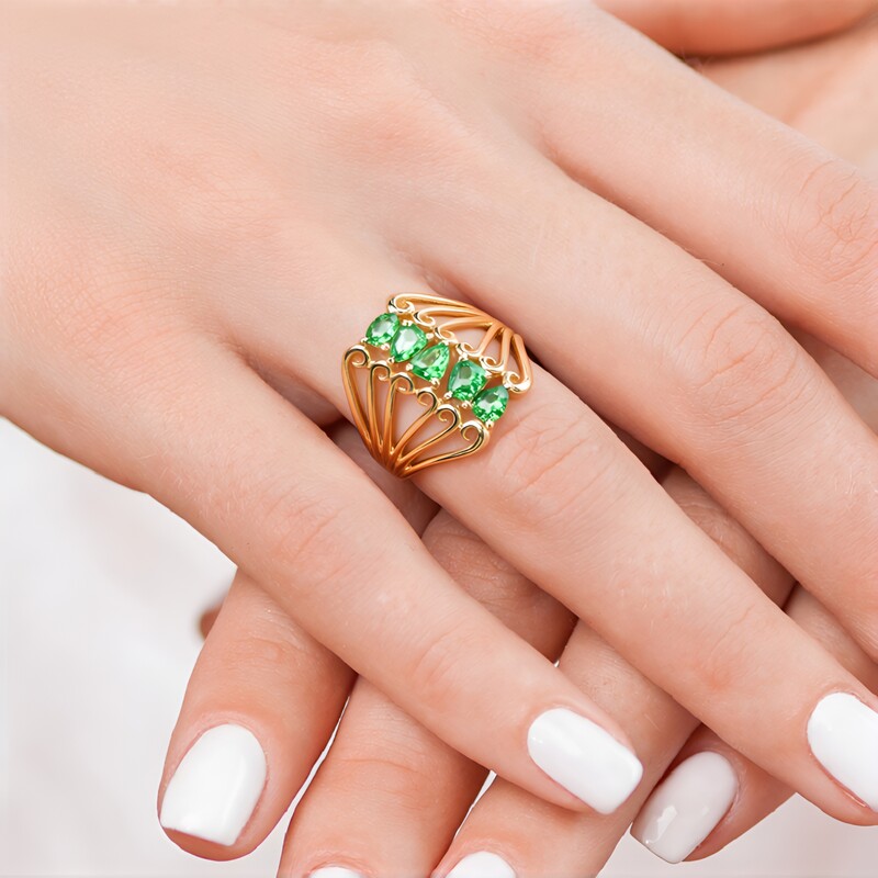 AAA-Kenianischer Tsavorit-Goldring