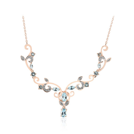 Himmelblauer Topas-Silbercollier