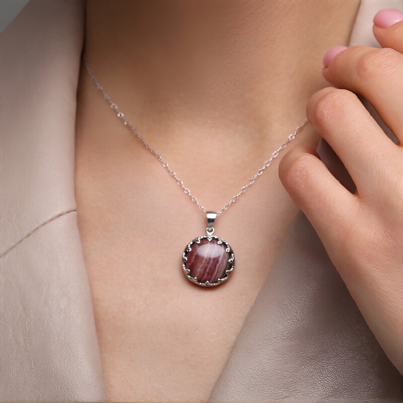 Rhodochrosite Silver Pendant (Art of Nature)