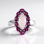Anello in argento con Quarzo Rosa