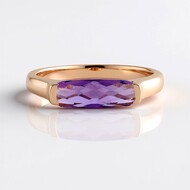 Zilveren ring met een Zambia-amethist