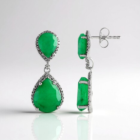 Orecchini in argento con Berillo color smeraldo