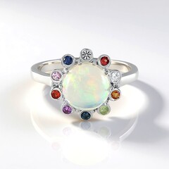 Anello in argento con Opale di Welo (Adela Silber)